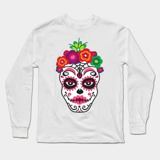 floral sugar skull Long Sleeve T-Shirt